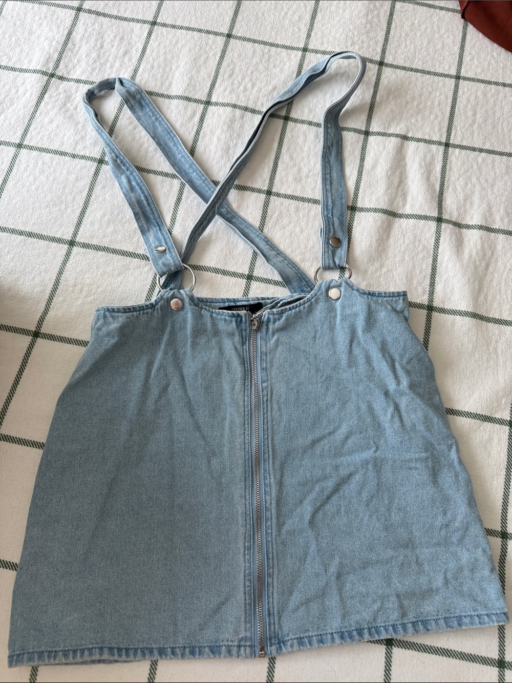 Forever 21 Light Blue Denim Mini Skirt with Straps